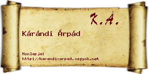 Kárándi Árpád névjegykártya